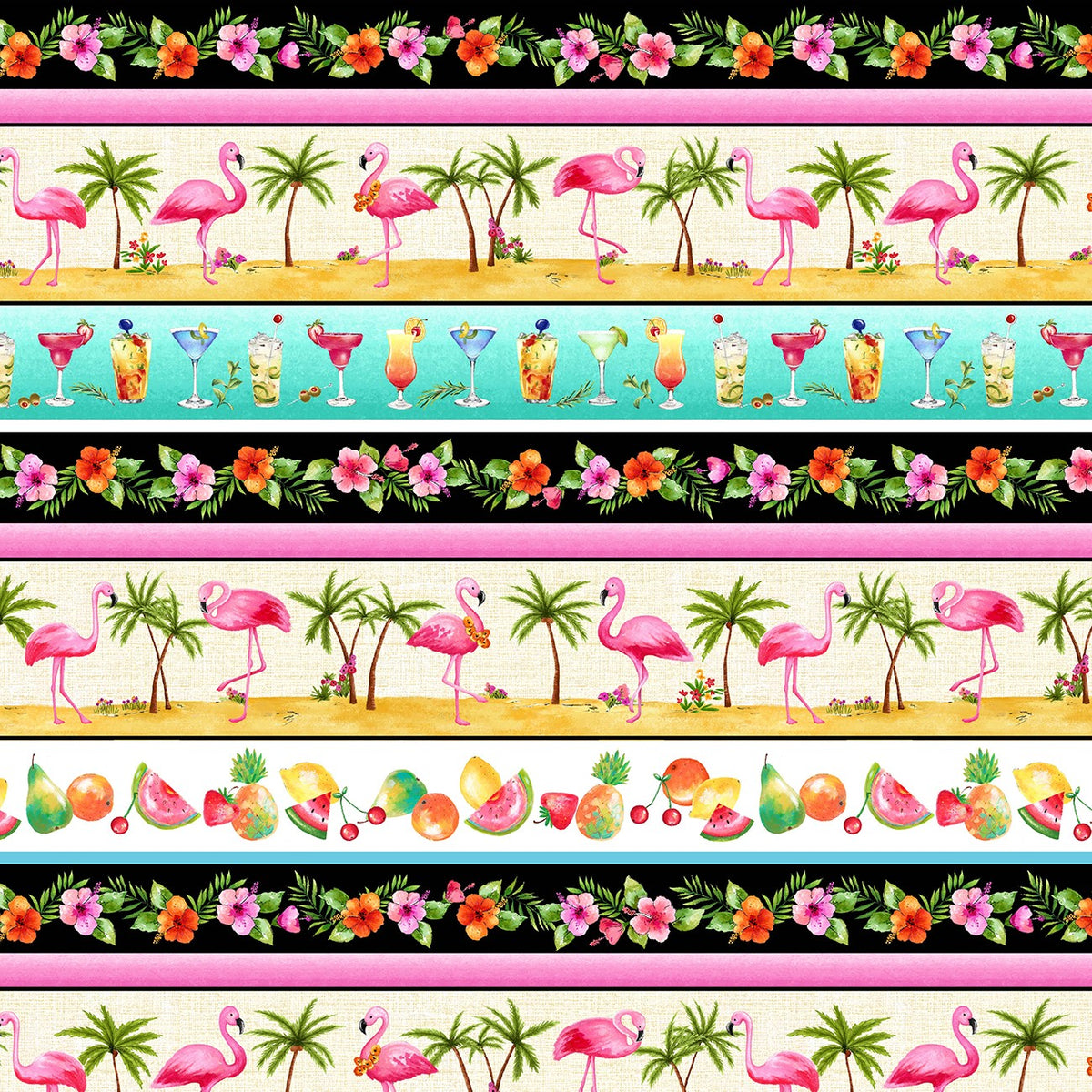 Greetings From Tickled Pink Border Stripe by Michael Miller DCX9750-MU ...