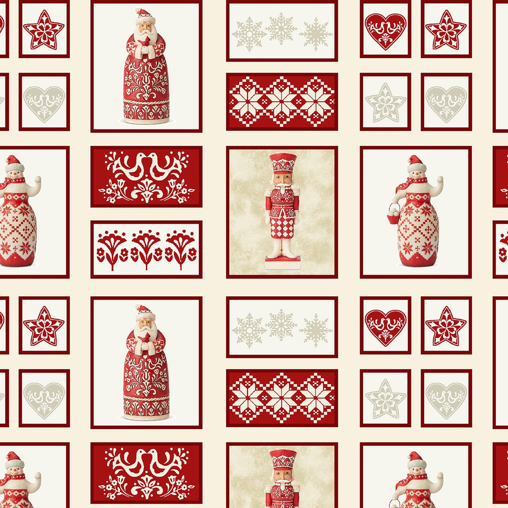 Nordic Noel Patchwork Cream by Jim Shore for Benartex 12308B-07