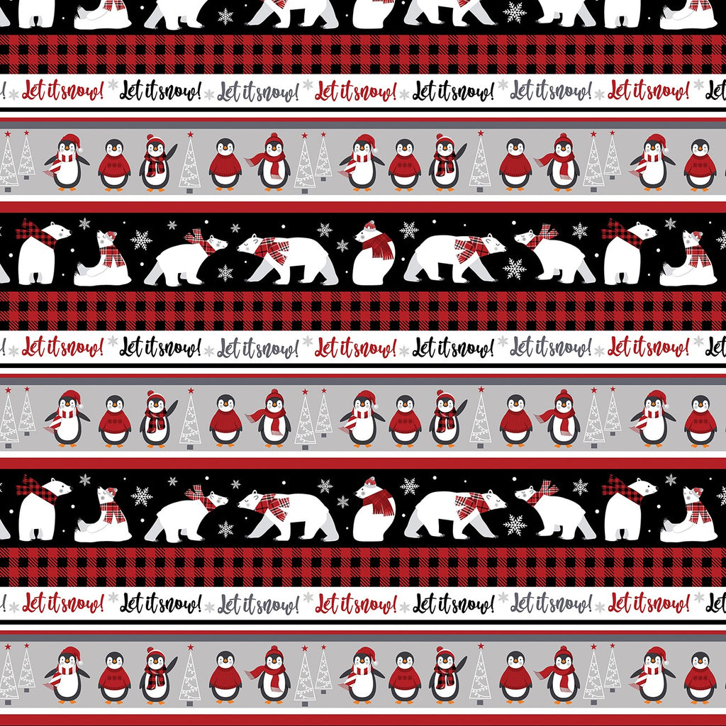 Winter Comfort Flannel Snowy Stripe by Kanvas for Benartex 12762FB-99