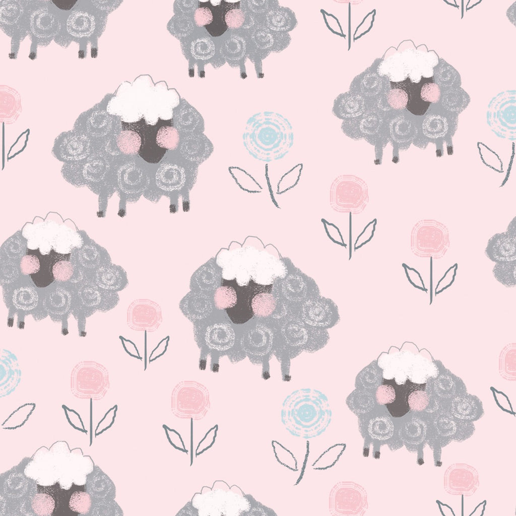 Comfy Flannel Prints Pink Sheep by A. E. Nathan 13874AE-PINK