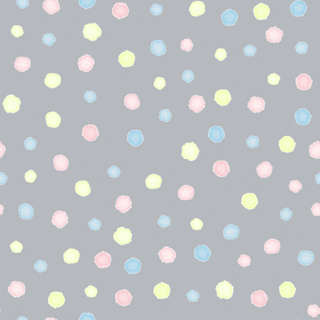 Comfy Flannel Pastel Polka Dots on Gray by A.E. Nathan