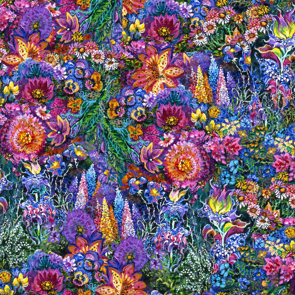 Astral Voyage Floral Fantasy by Josephine Wall for 3 Wishes Fabric 20185-MLT