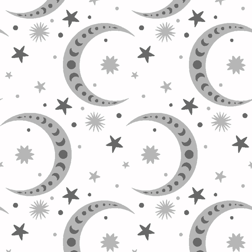 Stay Wild Moon Child White Crescent Moon Flannel by Ilis Aviles for 3 Wishes 20263-WHT