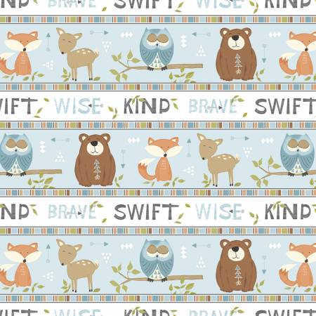 Winsome Critters Multi Repeating Stripe by Deane Beesley for Wilmington Prints 36252-149