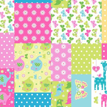 Baby Patch Flannel Pastel Multi by Oasis Fabrics 446281