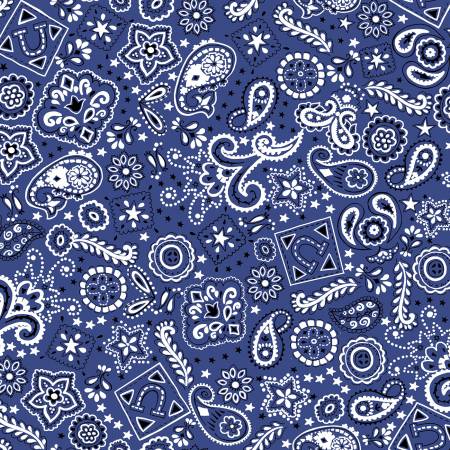Flannel Prints Bandana Blue from Oasis Fabrics 