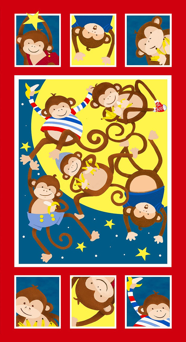 Monkey Business Monkey Panel by Barb Tourtillotte for Henry Glass 9318 ...