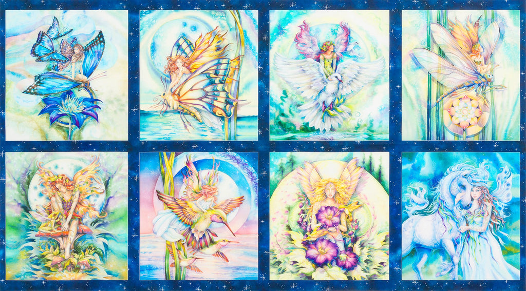 Morningmoon Fairies Garden Digital Panel by Jody Bergsma for Robert Kaufman ABKD17645238