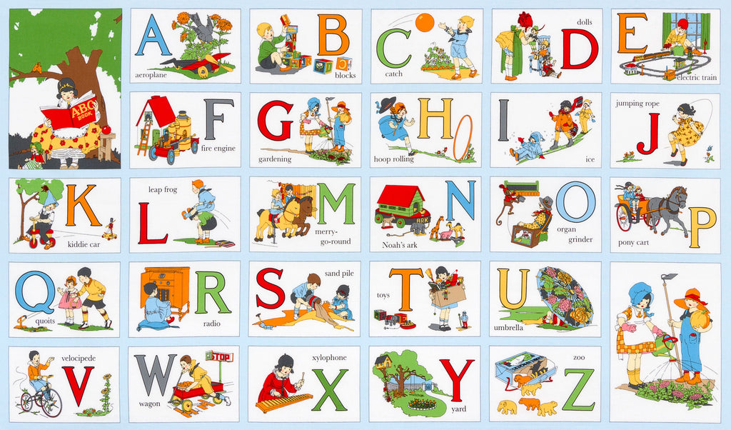 My ABC Book Panel Vintage 1930s Reproduction by Darlene Zimmerman for Robert Kaufman ADZ16624200