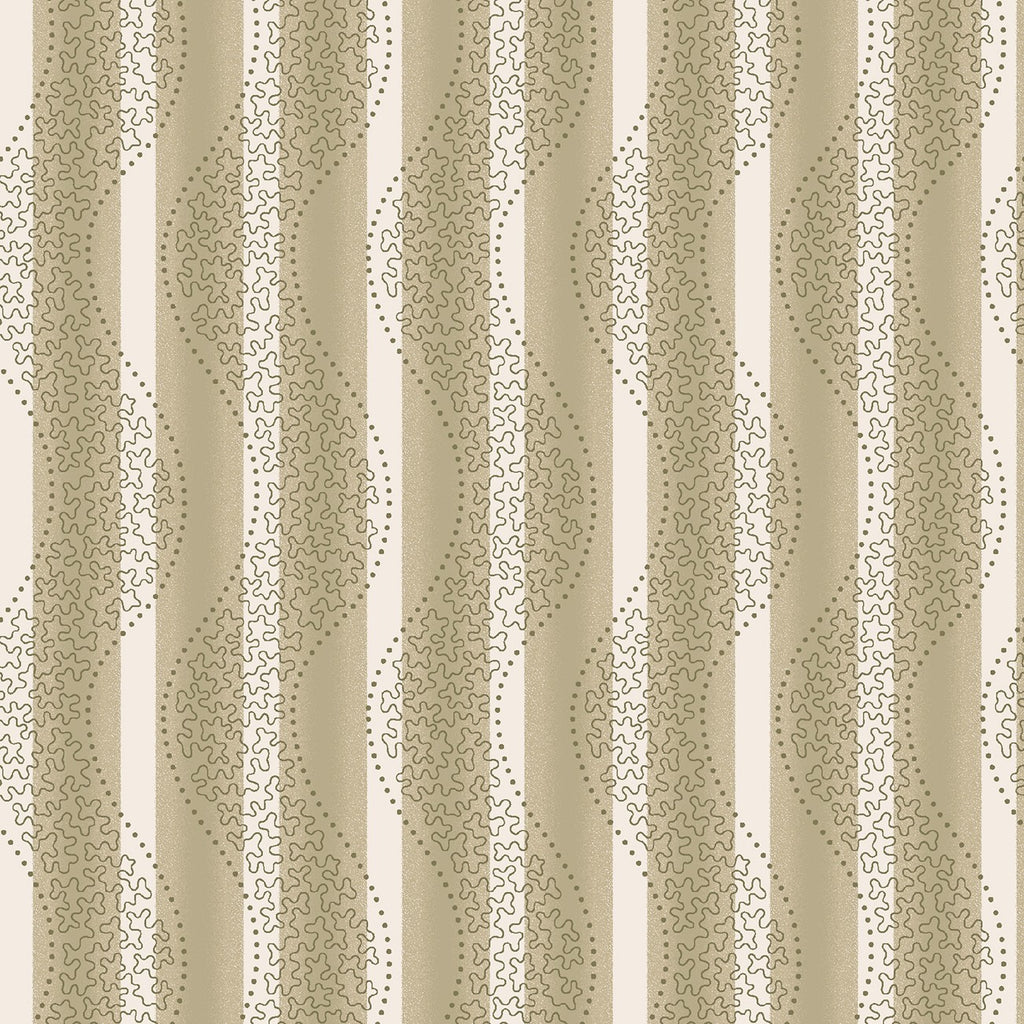 Belles Pivoines Netural Khaki Stripe from P and B Textiles BPIV-4693-NE