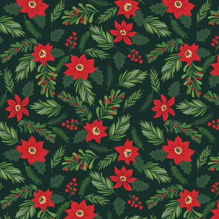 Magic Of Christmas Main Dark Green by Lori Whitlock for Riley Blake Designs