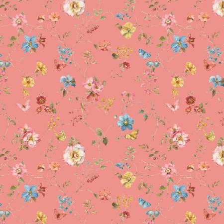 Countryside Floral Coral by Lisa Audit for Riley Blake Designs C14533R-CORAL