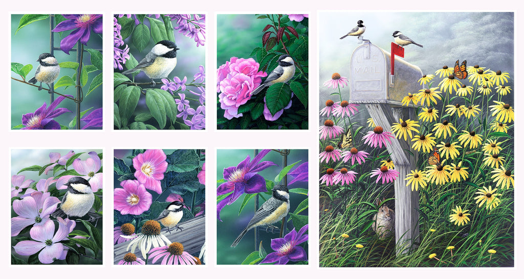 Chickadee Songs Panel by Larisa Martino for P and B Textiles CSON4493-PA