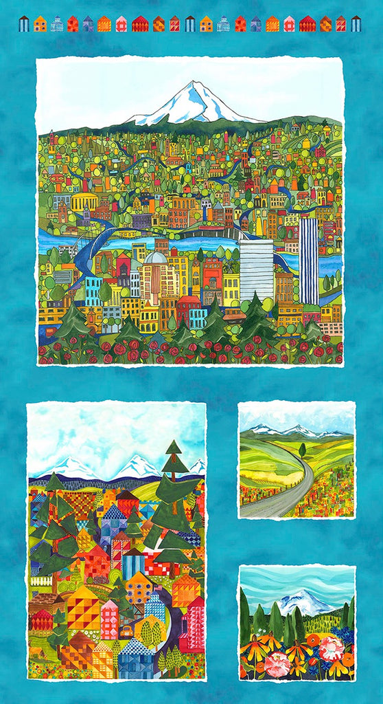 Quiltlandia Blue Panel by Kathy Deggendorfer for Maywood Studio D9200M-B