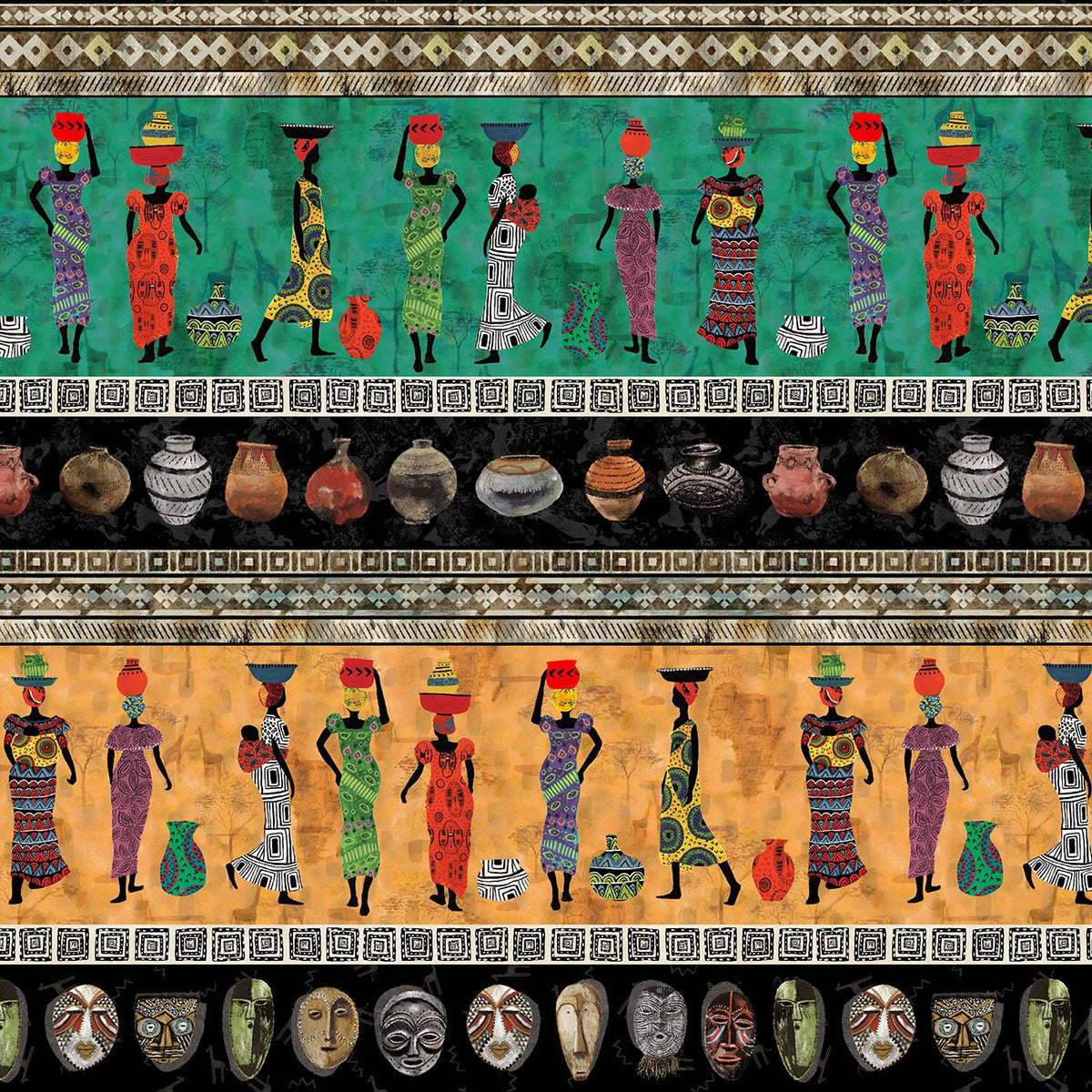 From Africa Indigenous Stripe by Louise Nisbet for Michael Miller DDC1 ...