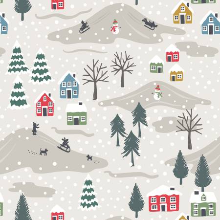 Snow Day Flannel Cream by Lewis and Irene F34-1