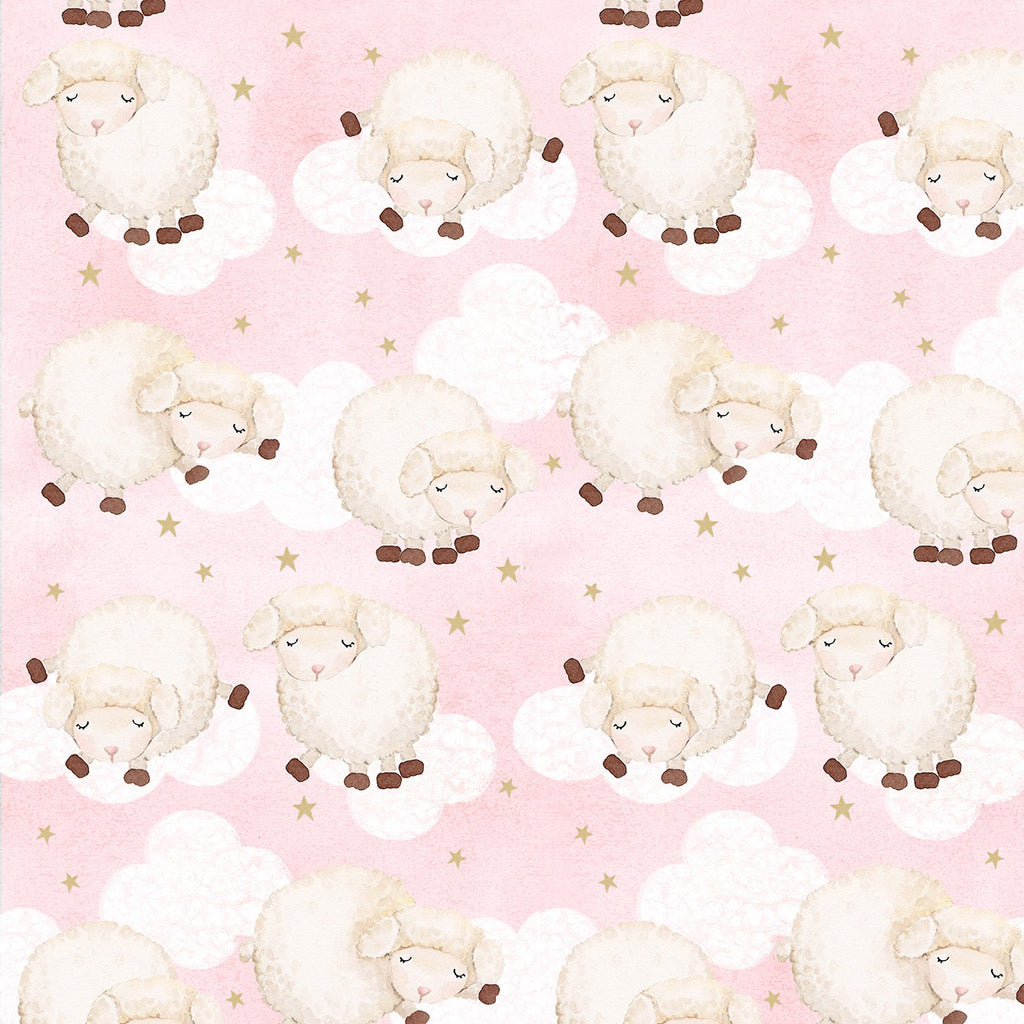 Comfy Flannel Prints Pink Lamb by A. E. Nathan N0952AE-22