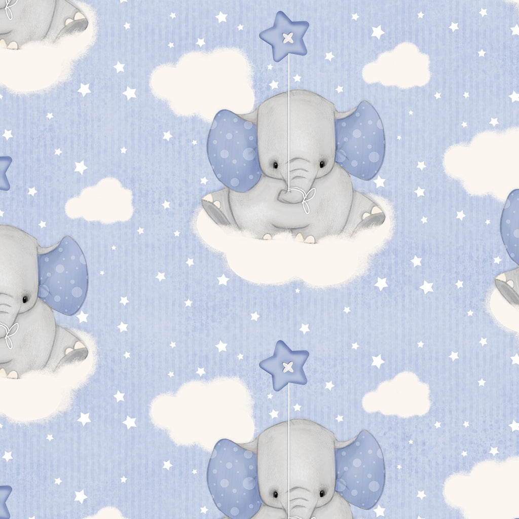 Comfy Flannel Blue Elephant by A.E. Nathan N0956AE-11