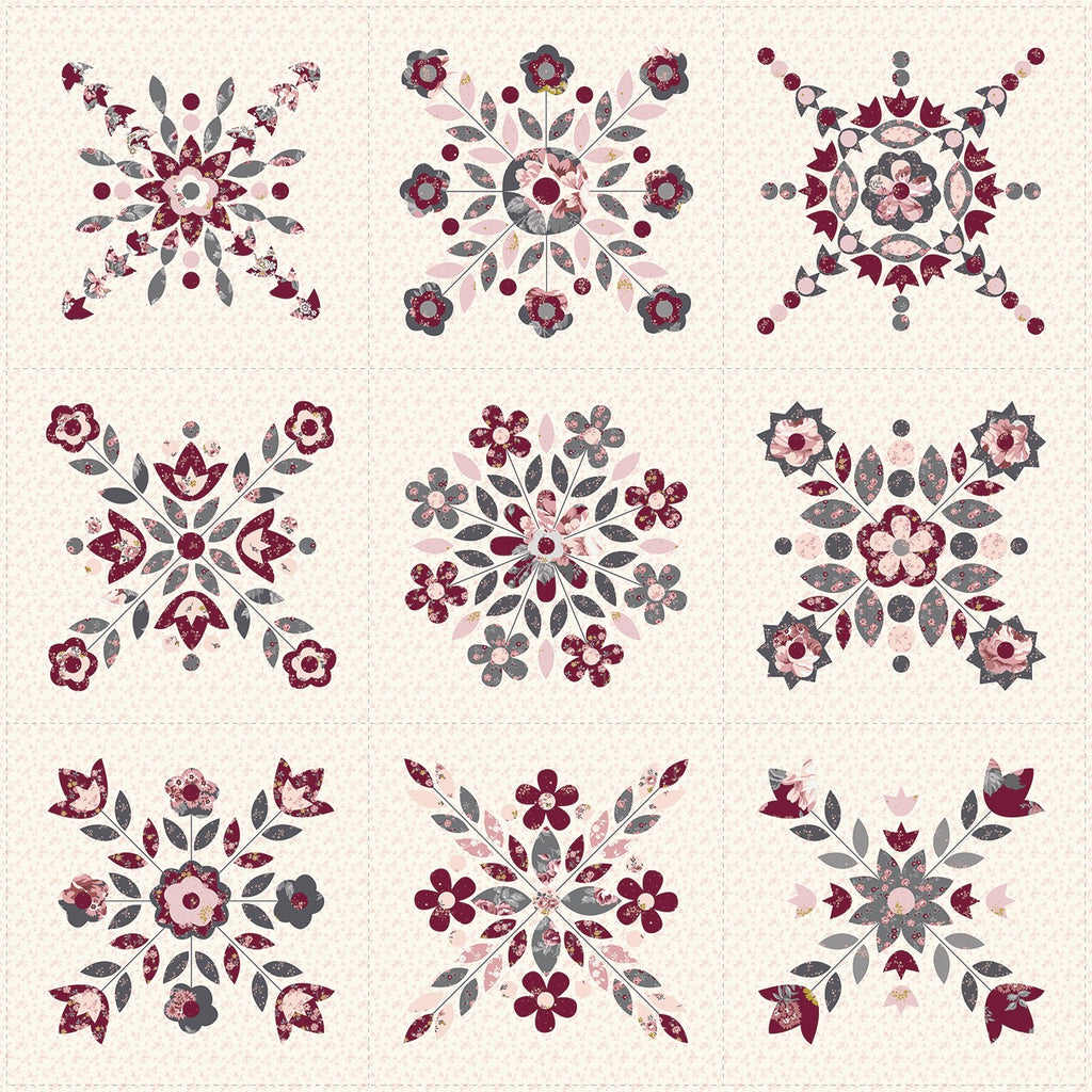Exquisite Blossoms Cheater Quilt Panel by Gerri Robinson for Riley Blake Designs P10708-PANEL