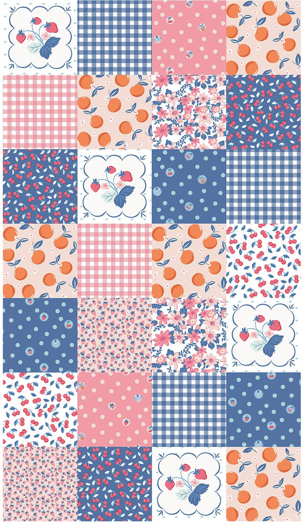 Summer Picnic Cheater Quilt Print Pink by Melissa Mortensen for Riley Blake Designs P10758R-PINK
