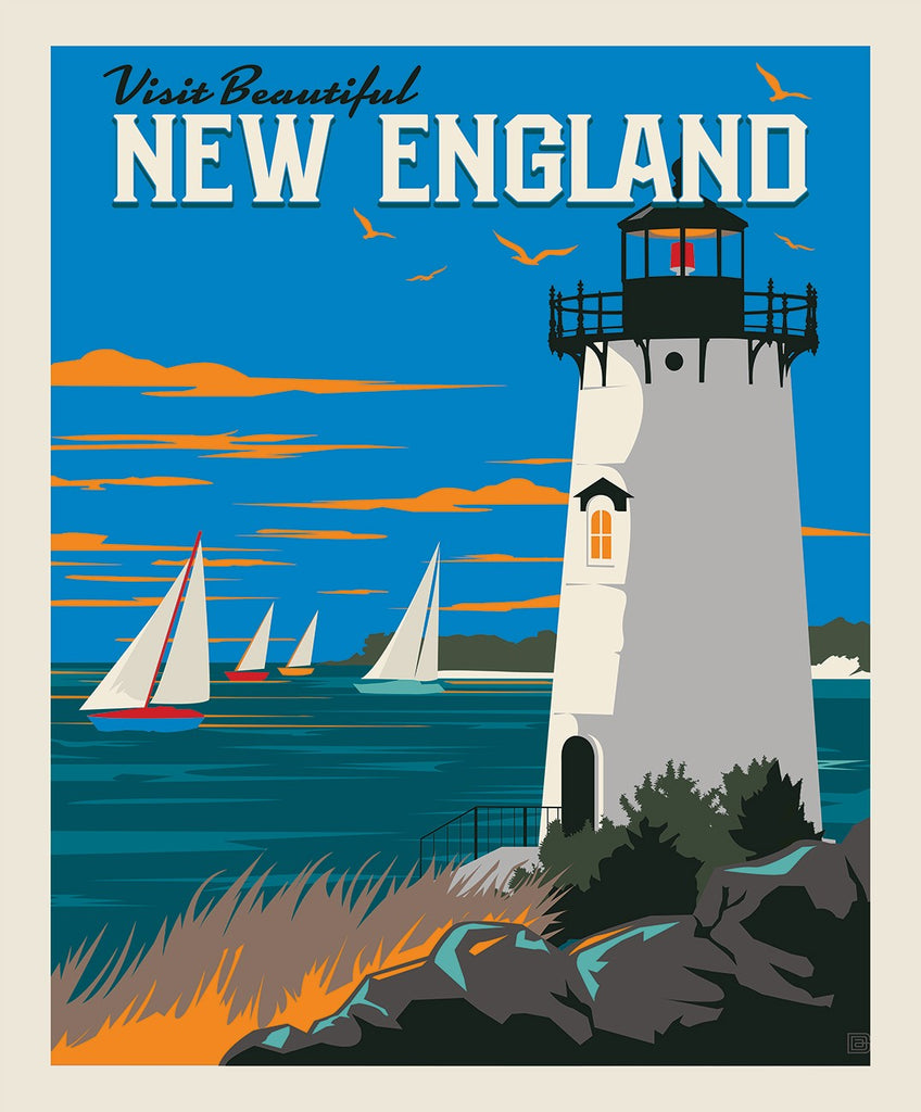 Destinations New England Poster Panel by Anderson Design Group for Riley Blake Designs P10974R-NEWENG