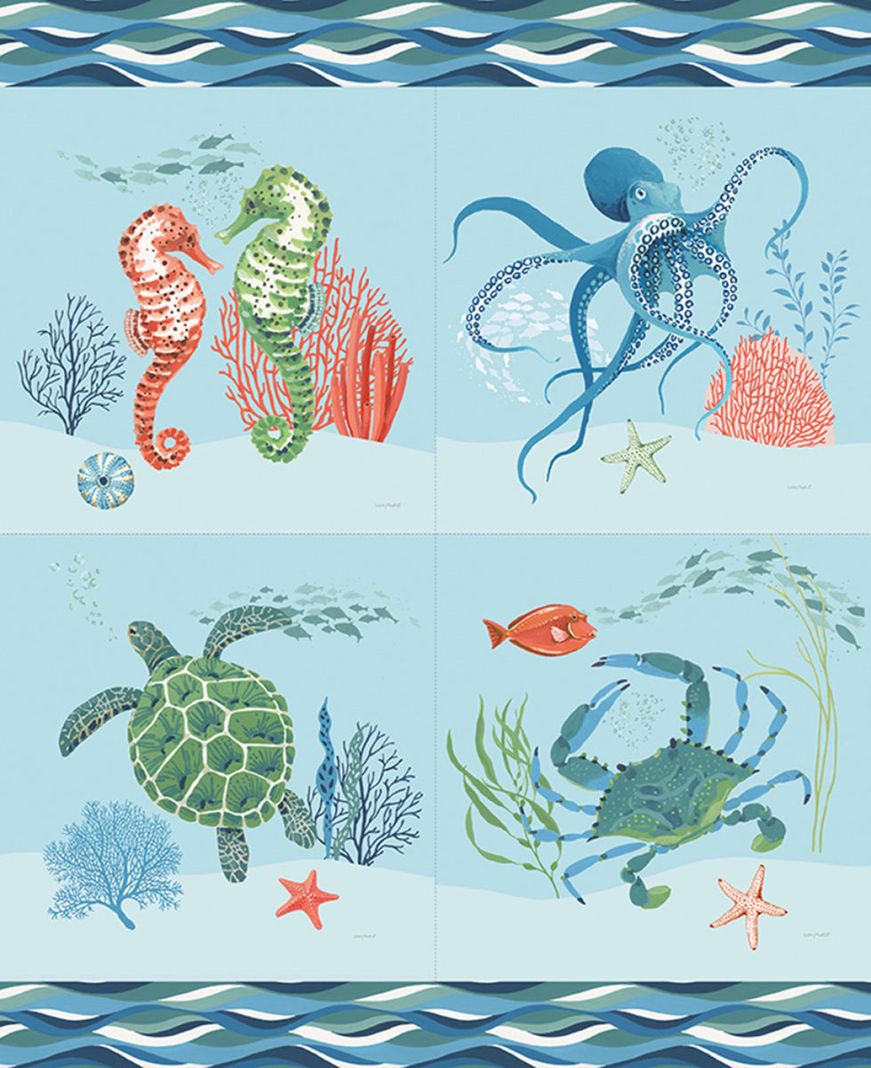 Free as the Ocean Pillow Panel 36 inch x 43 inch PP14806-PANEL - Lisa ...