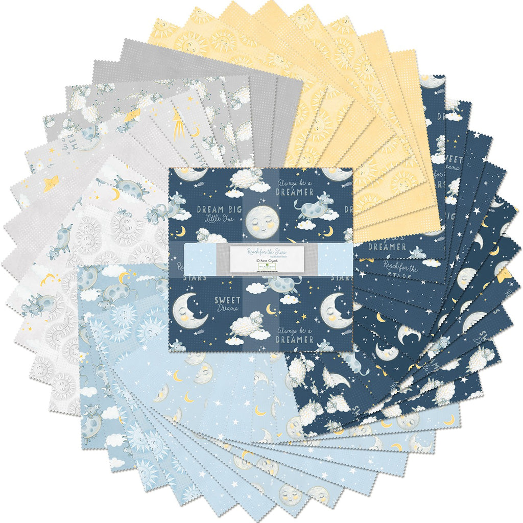 Reach for the Stars Layer Cake Precut 10-inch Squares by Michael Davis for Wilmington Prints Q518-743-518