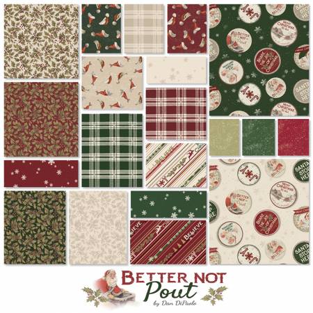 Better Not Pout Layer Cake Precut 10-inch squares by Dan DiPaolo for Clothworks TSQ0414